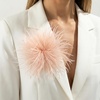 image:imageLarge Feather Flower Brooch Pin for Women Men Elegant Floral Lapel Pin Corsage Hairpin for Shawl Dress Suit Ceremony Clothes Accessories for Dance Banquet Prom Wedding Party 150mmPinkish Brown