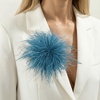image:imageLarge Feather Flower Brooch Pin for Women Men Elegant Floral Lapel Pin Corsage Hairpin for Shawl Dress Suit Ceremony Clothes Accessories for Dance Banquet Prom Wedding Party 150mmBlue