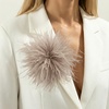 image:imageLarge Feather Flower Brooch Pin for Women Men Elegant Floral Lapel Pin Corsage Hairpin for Shawl Dress Suit Ceremony Clothes Accessories for Dance Banquet Prom Wedding Party 150mmKhaki