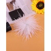 image:imageLarge Feather Flower Brooch Pin for Women Men Elegant Floral Lapel Pin Corsage Hairpin for Shawl Dress Suit Ceremony Clothes Accessories for Dance Banquet Prom Wedding Party 150mmWhite