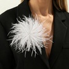 image:imageLarge Feather Flower Brooch Pin for Women Men Elegant Floral Lapel Pin Corsage Hairpin for Shawl Dress Suit Ceremony Clothes Accessories for Dance Banquet Prom Wedding Party 150mmWhite
