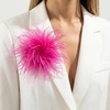 image:imageLarge Feather Flower Brooch Pin for Women Men Elegant Floral Lapel Pin Corsage Hairpin for Shawl Dress Suit Ceremony Clothes Accessories for Dance Banquet Prom Wedding Party 150mmHot Pink