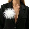 image:imageLarge Feather Flower Brooch Pin for Women Men Elegant Floral Lapel Pin Corsage Hairpin for Shawl Dress Suit Ceremony Clothes Accessories for Dance Banquet Prom Wedding Party 150mmWhite
