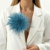image:imageLarge Feather Flower Brooch Pin for Women Men Elegant Floral Lapel Pin Corsage Hairpin for Shawl Dress Suit Ceremony Clothes Accessories for Dance Banquet Prom Wedding Party 150mmBlue
