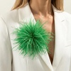 image:imageLarge Feather Flower Brooch Pin for Women Men Elegant Floral Lapel Pin Corsage Hairpin for Shawl Dress Suit Ceremony Clothes Accessories for Dance Banquet Prom Wedding Party 150mmGreen