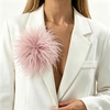 image:imageLarge Feather Flower Brooch Pin for Women Men Elegant Floral Lapel Pin Corsage Hairpin for Shawl Dress Suit Ceremony Clothes Accessories for Dance Banquet Prom Wedding Party 150mmLight Purple