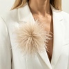 image:imageLarge Feather Flower Brooch Pin for Women Men Elegant Floral Lapel Pin Corsage Hairpin for Shawl Dress Suit Ceremony Clothes Accessories for Dance Banquet Prom Wedding Party 150mmLight Brown