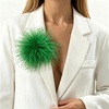 image:imageLarge Feather Flower Brooch Pin for Women Men Elegant Floral Lapel Pin Corsage Hairpin for Shawl Dress Suit Ceremony Clothes Accessories for Dance Banquet Prom Wedding Party 150mmGreen