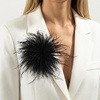 image:imageLarge Feather Flower Brooch Pin for Women Men Elegant Floral Lapel Pin Corsage Hairpin for Shawl Dress Suit Ceremony Clothes Accessories for Dance Banquet Prom Wedding Party 150mmBlack