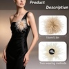 image:imageLarge Feather Flower Brooch Pin for Women Men Elegant Floral Lapel Pin Corsage Hairpin for Shawl Dress Suit Ceremony Clothes Accessories for Dance Banquet Prom Wedding Party 150mmBlack