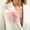 image:imageLarge Feather Flower Brooch Pin for Women Men Elegant Floral Lapel Pin Corsage Hairpin for Shawl Dress Suit Ceremony Clothes Accessories for Dance Banquet Prom Wedding Party 150mmPink