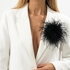 image:imageLarge Feather Flower Brooch Pin for Women Men Elegant Floral Lapel Pin Corsage Hairpin for Shawl Dress Suit Ceremony Clothes Accessories for Dance Banquet Prom Wedding Party 150mmBlack