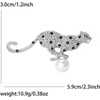 image:imageLeopard Brooch Pin for Women Rhinestone Crystal Cheetah Animal Brooch with Pearl Lapel Pin Fashion Jewelry for Jacket Scarf CoatSilvery