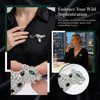 image:imageLeopard Brooch Pin for Women Rhinestone Crystal Cheetah Animal Brooch with Pearl Lapel Pin Fashion Jewelry for Jacket Scarf CoatSilvery