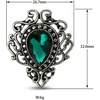 image:imageMINGHUA Retro Hollow Flower Waterdrop Gemstone Brooch for WomenStainless Steel Rose Gold Red Silver