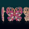image:imageSparkling Butterfly Rhinestone BroochVintage Gold Plated Crystal Lapel PinElegant Butterfly Pin for ScarfCoatWedding PartyFashion Accessories Jewelry for WomenRed