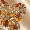 image:imageSparkling Butterfly Rhinestone BroochVintage Gold Plated Crystal Lapel PinElegant Butterfly Pin for ScarfCoatWedding PartyFashion Accessories Jewelry for WomenYellow