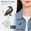 image:imageStained Raven Enamel Pin Halloween Crow Brooch Colorful Gothic Bird Lapel Pin Dark Aesthetic Gold Plated Animal Badge Backpacks Jackets Hats Spooky Hard Party Accessory Costume Decoration GiftBlue