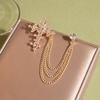 image:imageVintage Cross Tassel Chain Brooch Collar PinCrystal Rhinestone Cross Long Chain Lapel PinSuit Coat Breastpin Jewelry for Women Men SilverGold