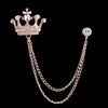 image:imageVintage Cross Tassel Chain Brooch Collar PinCrystal Rhinestone Cross Long Chain Lapel PinSuit Coat Breastpin Jewelry for Women Men SilverGold C