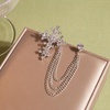 image:imageVintage Cross Tassel Chain Brooch Collar PinCrystal Rhinestone Cross Long Chain Lapel PinSuit Coat Breastpin Jewelry for Women Men SilverSilver A