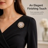 image:imageWanheart Sunflower Brooch Pin for Women Large Rhinestone Flower JewelryColorful AB