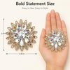 image:imageWanheart Sunflower Brooch Pin for Women Large Rhinestone Flower JewelryColorful AB