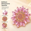 image:imageWanheart Sunflower Brooch Pin for Women Large Rhinestone Flower JewelryPink