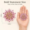 image:imageWanheart Sunflower Brooch Pin for Women Large Rhinestone Flower JewelryPink