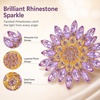 image:imageWanheart Sunflower Brooch Pin for Women Large Rhinestone Flower JewelryPurple