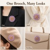 image:imageWanheart Sunflower Brooch Pin for Women Large Rhinestone Flower JewelryPurple