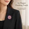 image:imageWanheart Sunflower Brooch Pin for Women Large Rhinestone Flower JewelryPurple