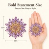 image:imageWanheart Sunflower Brooch Pin for Women Large Rhinestone Flower JewelryPurple