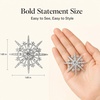 image:imageWanheart Sunflower Brooch Pin for Women Large Rhinestone Flower JewelrySliver
