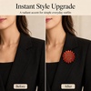 image:imageWanheart Sunflower Brooch Pin for Women Large Rhinestone Flower JewelrySliver