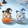 image:imagecoadipress Halloween Witch Cat Brooch Pin PumpkinBlue