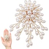 image:image1 Pcs Large Pearl Brooch Pins for Women Vintage White Pearl Flower Brooch