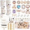 image:image65Pcs junk socks charms kit Safety Pin Brooch Shoe Charms for Sneakers Brooches and Pins for Women Pearl Rhinestone Brooch hat Pins Buttons