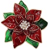 image:imageChristmas Brooch for Women Red Green Christmas Poinsettia Pins Sparkling Rhinestone Xmas Glove Brooch Crystal Xmas Wreath Pins Elegant Clothing Hat Bag Accessories Christmas Holiday Winter JewelryRed