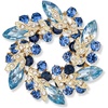 image:imageEVER FAITH Austrian Crystal Wedding Corsage Jewelry Accessory Bridal Flower Wreath Brooch Pin for WomenBlue GoldTone