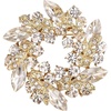 image:imageEVER FAITH Austrian Crystal Wedding Corsage Jewelry Accessory Bridal Flower Wreath Brooch Pin for WomenClear GoldTone
