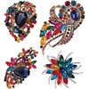 image:imageEzing 4Pcs Brooch Lot with Large Big Size Rhinestone Crystal Fashion Jewelrys