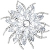 image:imageGlass Flower Brooches for Women Large Floral Rhinestone Brooch Clear 1pc