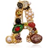 image:imageInitial Brooch Pins AZ 26 Letters Brooches For Women Colorful Enamel Alphabet Pin Pearl Crystal Lapel PinInitial Brooches A