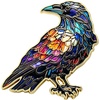 image:imageStained Raven Enamel Pin Halloween Crow Brooch Colorful Gothic Bird Lapel Pin Dark Aesthetic Gold Plated Animal Badge Backpacks Jackets Hats Spooky Hard Party Accessory Costume Decoration GiftBlue