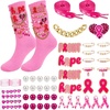 image:imageywevyezc 55Pcs Breast Cancer Socks Junk Sock Charms Kit Pink out Day PinsRosePink