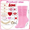 image:imageywevyezc 55Pcs Breast Cancer Socks Junk Sock Charms Kit Pink out Day PinsPink