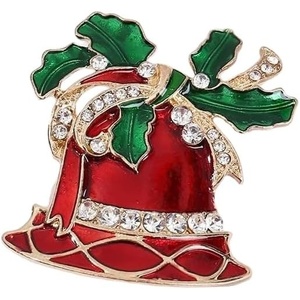 image:imageChristmas Brooch Pins Crystal Christmas Tree Snowflake Jingle Bell Reindeer Enamel Brooches Holiday Party Gift for Women24