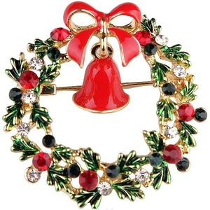 image:imageChristmas Brooch Pins Crystal Christmas Tree Snowflake Jingle Bell Reindeer Enamel Brooches Holiday Party Gift for Women5