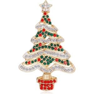 image:imageChristmas Brooch Pins Crystal Christmas Tree Snowflake Jingle Bell Reindeer Enamel Brooches Holiday Party Gift for Women7